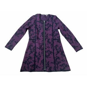 Heather B Women's‎ Wool Coat Zip-up Purple Size L